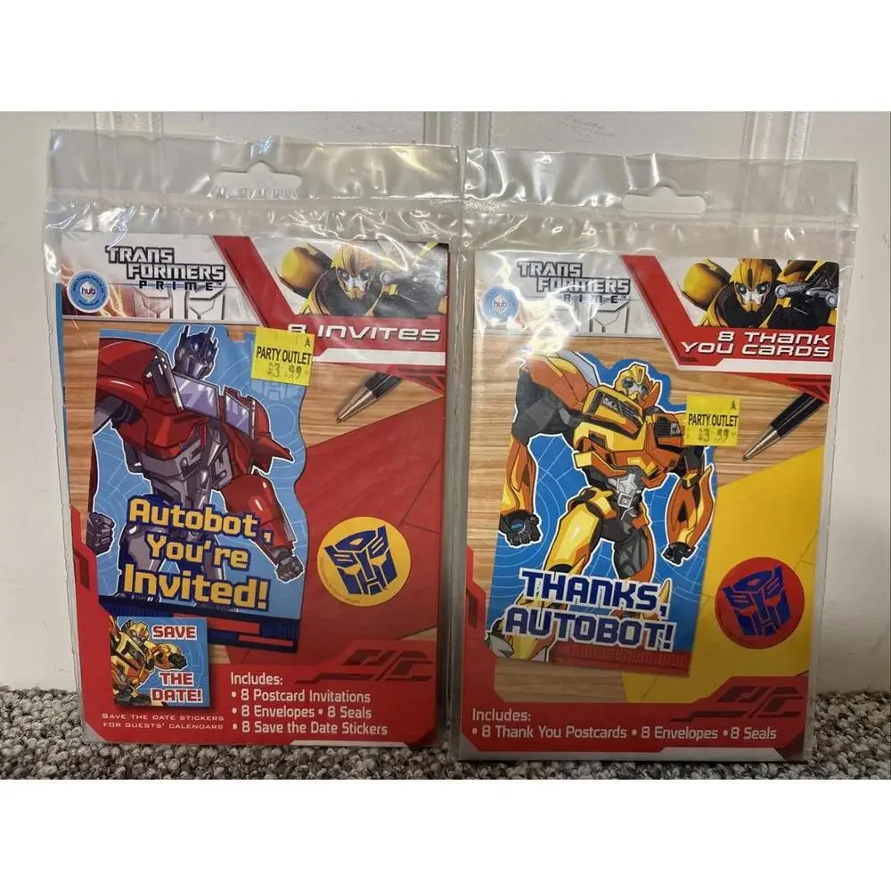 Trans Formers Party Lot - NEW 8pk Mask, 2 8pk Napkins & 2 8pk Invite/Thank Cards